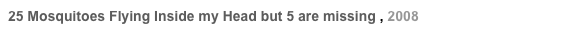 25 Mosquitoes Flying Inside my Head but 5 are missing , 2008